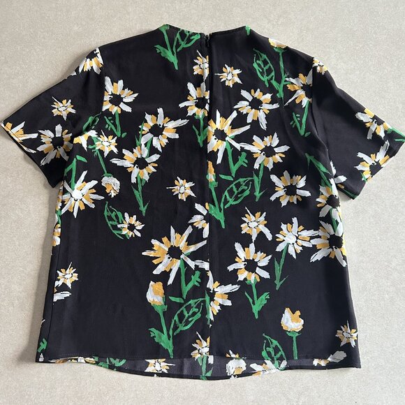 RARE Topshop Boutique Daisy Print Silk Tee ASO Hanna Marin - Picture 3 of 8